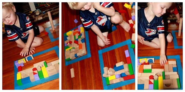 Block Puzzles with Tape