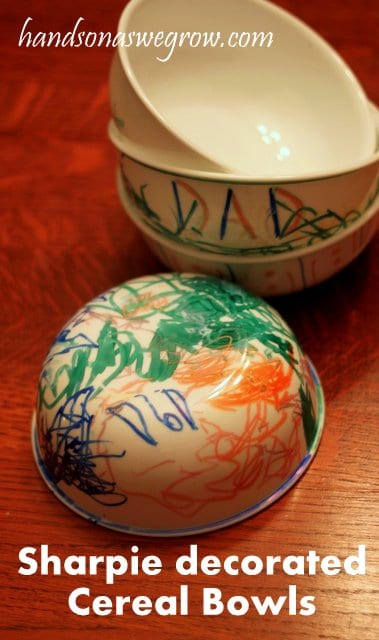 Sharpie Decorated Cereal Bowl