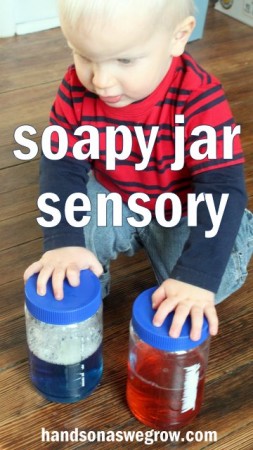 soapy jar sensory activity for toddlers