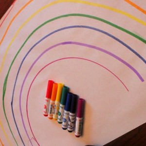 rainbow toy collage