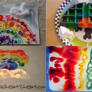 rainbow art, sensory, and even food