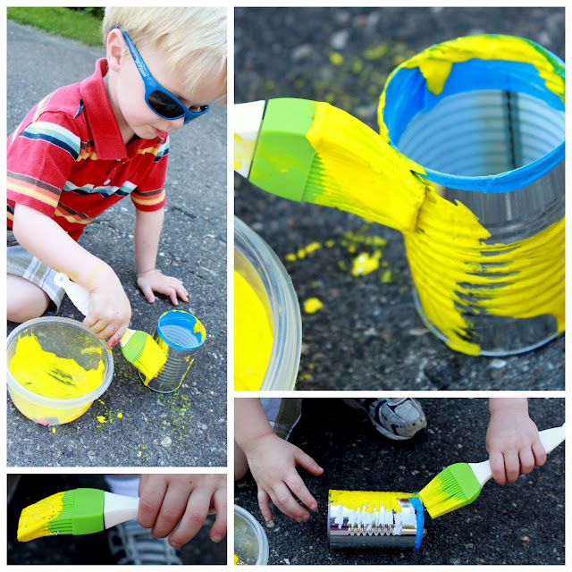Wind chimes made from tin cans!