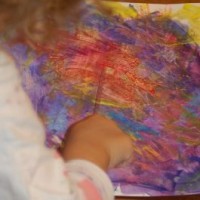 crayons and shaving cream