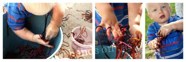 colored spaghetti sensory activity