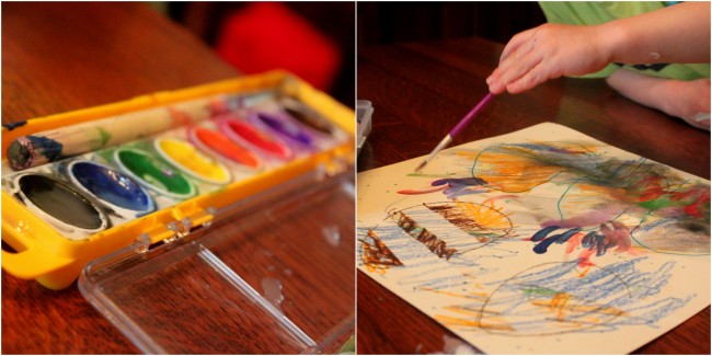 Watercolor Crayon & Tape Resist Easter Eggs