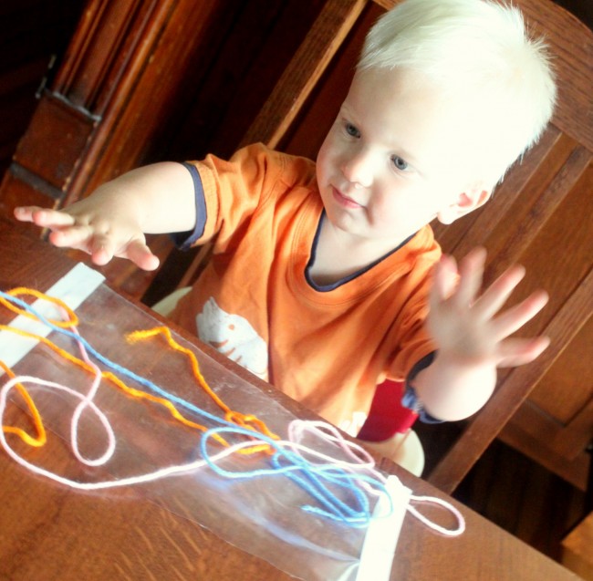 Toddler Sticky Art with Yarn