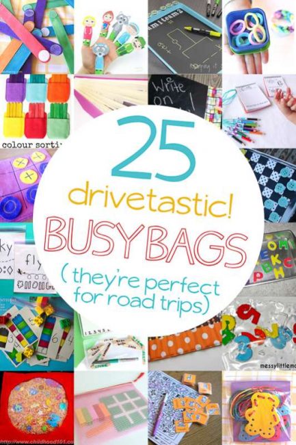 A slew of busy bag ideas to have ready for our next road trip!