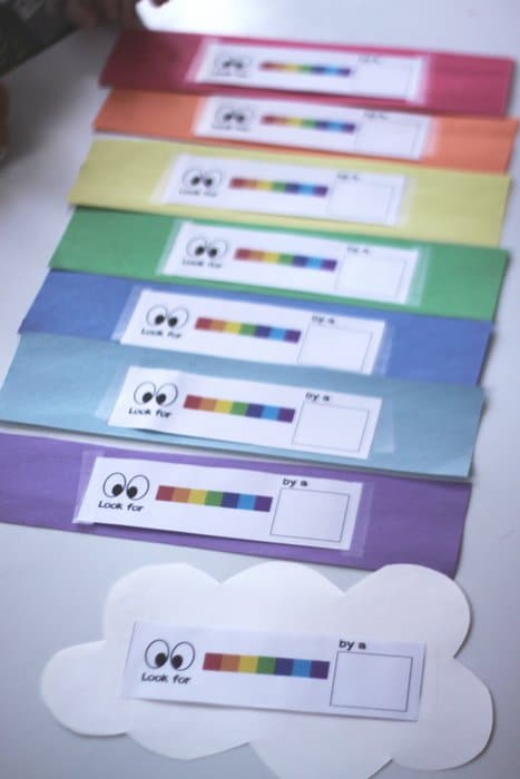 Rainbow Scavenger Hunt with Clues