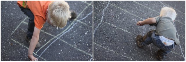 Drawing the Maze with Sidewalk Chalk