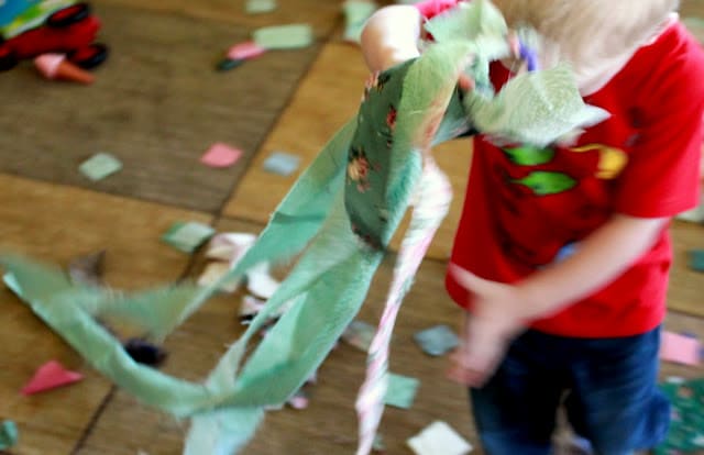 Gross motor activity Fabric free play
