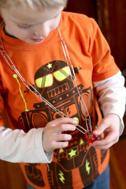 Paper Clip Chain Fine Motor Skills Craft | Hands On As We Grow