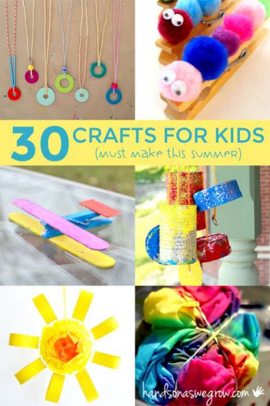 30 Summer Crafts for Kids to Make  hands on : as we grow