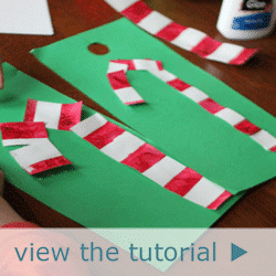 Tape Resist Candy Cane Decorations