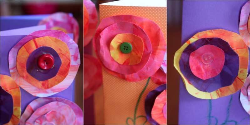 This 3D flower card is an easy Mother's Day craft for kids to make