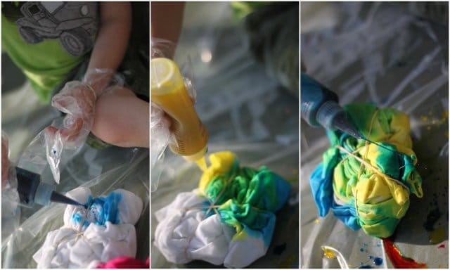 Add the tie-dye colors to your pillowcase