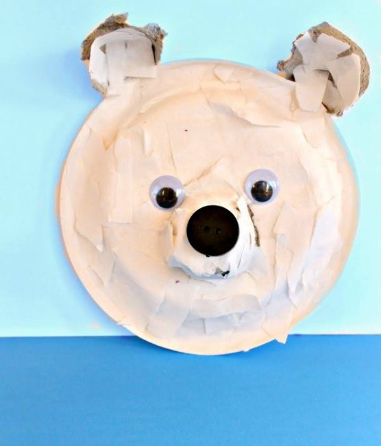polar bear craft ideas with torn paper