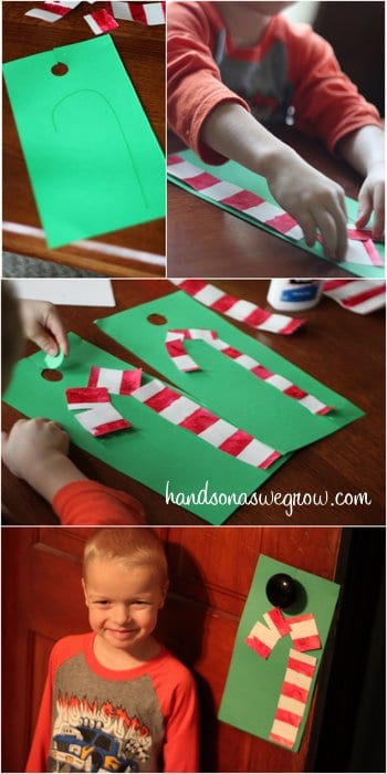 Making Candy Canes from Tape Resist Painting