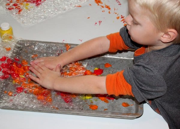 Painting with Bubble Wrap