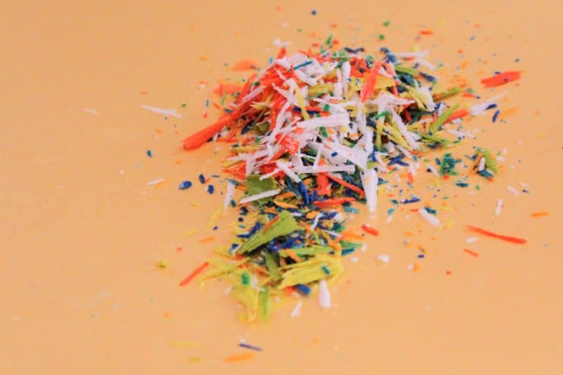 Use up old crayons by making melted crayon art with the shavings! Make fun designs from different color schemes!