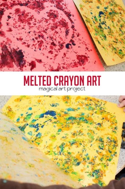 Use up old crayons by making melted crayon art with the shavings! Make fun designs from different color schemes!