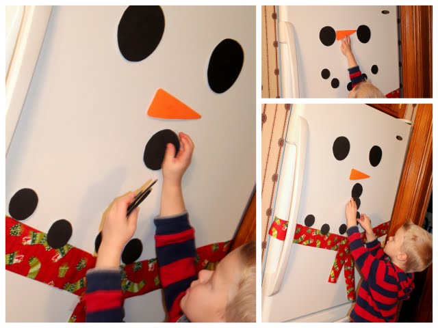 Your kids will love to build a snowman on your fridge again and again!