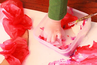 Painting Tissue Paper Flowers