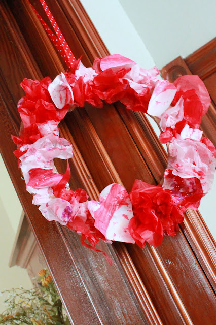 Valentine's Day Craft: Tissue Wreath