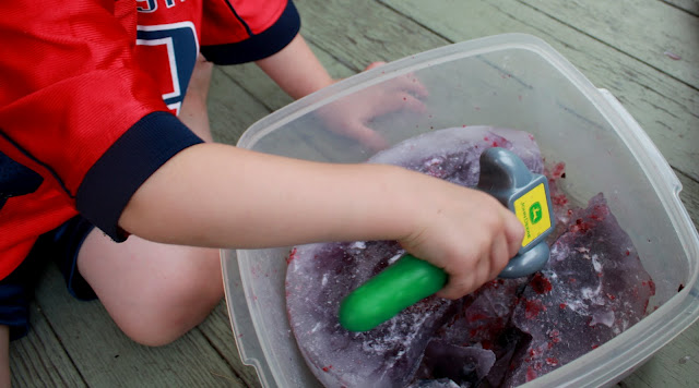 How will your child break apart their edible frozen excavation?