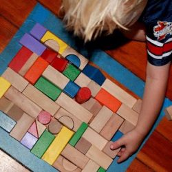 Floor Puzzle Activity with Blocks