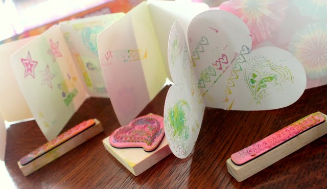 Make Valentine's Day stamped cards with your children