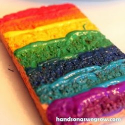 St Patrick's Day Rainbow Painting witd Sponge