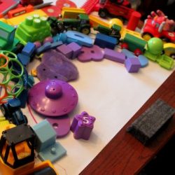 A rainbow of toys!