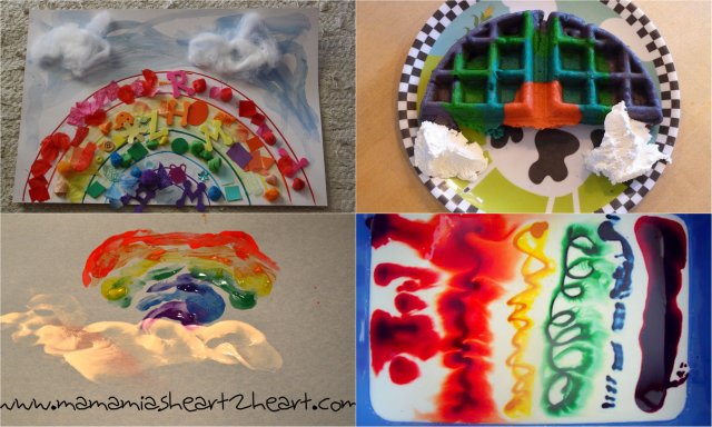 rainbow art, sensory, and even food