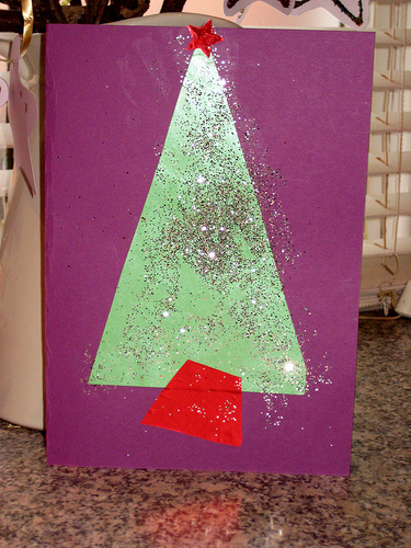 child made christmas cards