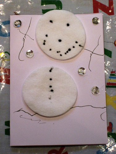 child made christmas cards