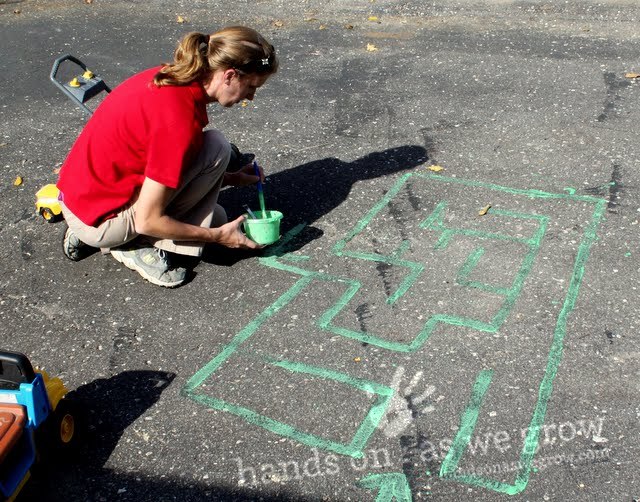 Make your own maze with a simple DIY chalk recipe!
