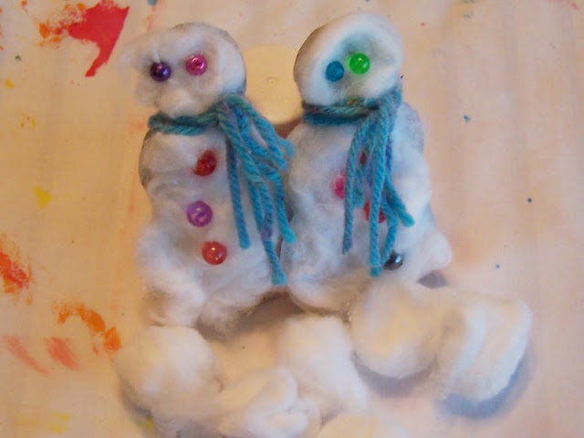 winter christmas craft snowman finger puppets