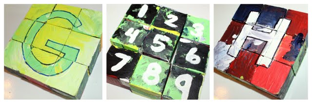 art puzzle with blocks