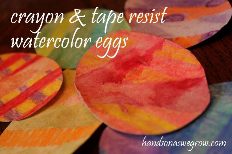 Crayon & Tape Resist Watercolor Easter Eggs