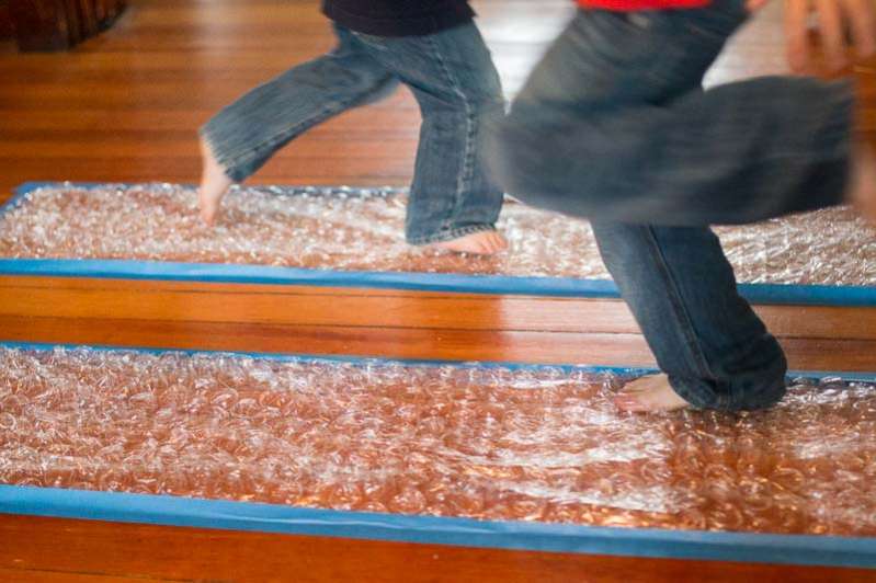other activities to get the wiggles out, bubble wrap play