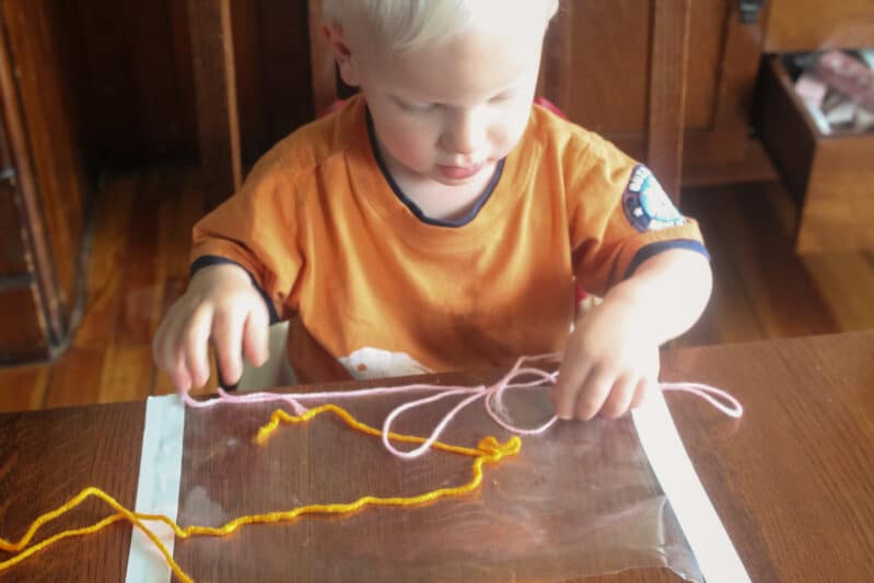 keeping a toddler busy while crafting