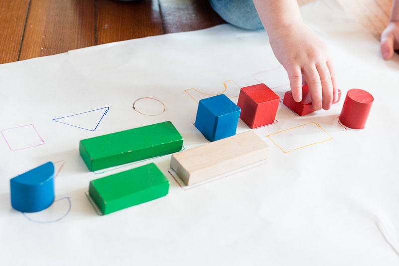 A super simple block learning activity for shapes and colors -- so easy to set up!