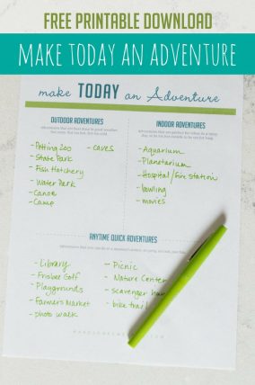 Fun ideas for a family adventure day (plus a printable for planning)