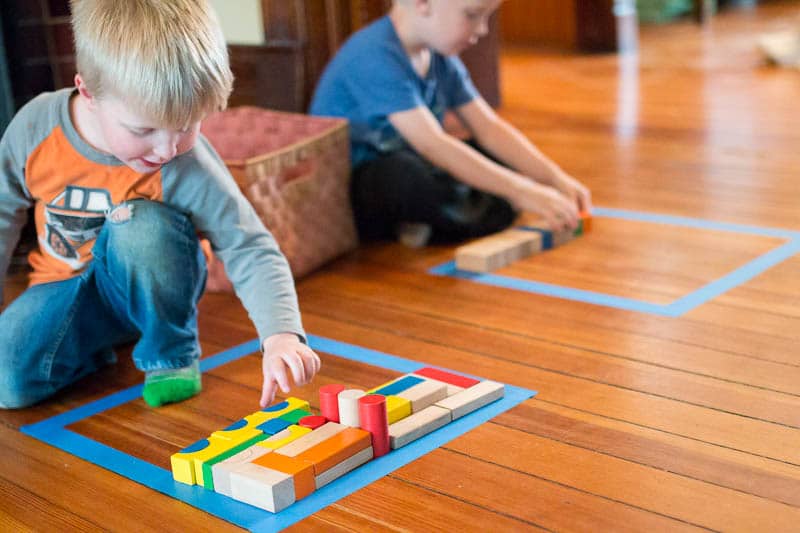 Block floor puzzle for preschoolers to make at home