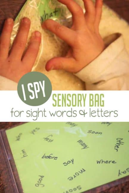 Sensory bags are easy and mess-free, gives the kids something to explore, and you can sneak in a ton of learning! This sight word or letter sensory bag is no exception.