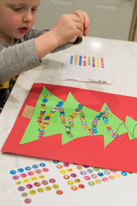 Sticker Christmas Tree Craft for Kids - Hands On As We Grow®