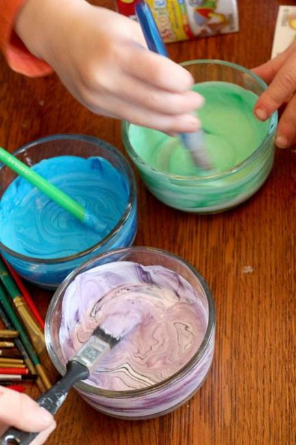 Get started on your tinting craft: mix Mod Podge and food coloring!