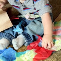Tissue Paper Scraps for Toddler Play