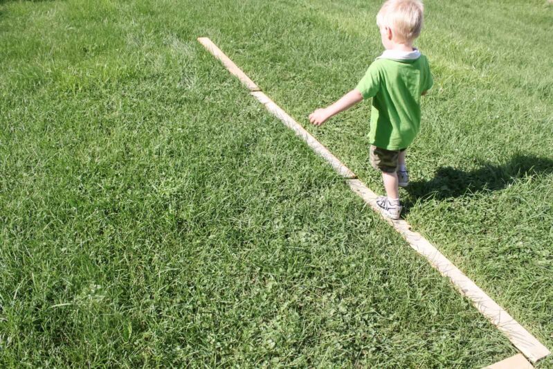 DIY balance beam for toddlers at home.
