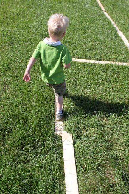 super simple toddler balance beam DIY at home.